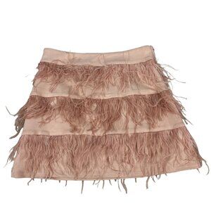 Blue B. Womens Collection Pink Fringed Mini Skirt Size S